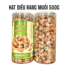 Hạt Điều Cồ A Rang Muối Nguyên Hạt Vỏ Lụa (Loại xuất khẩu) 500g Hộp