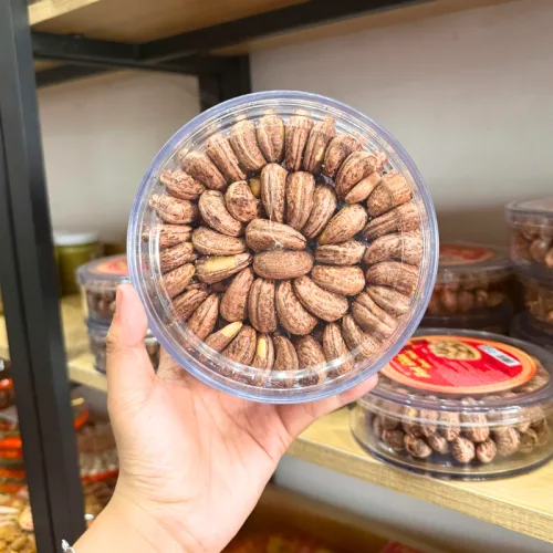 Hạt Điều Xếp Hoa Hộp Tròn 500g(Ba miền)