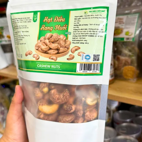 Hạt Điều Rang Muối 400g - Túi Zip Bạc