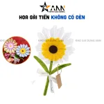 [Không Đèn Chớp] Hoa Gài Tiền - Hoa Gắn Tiền - Hoa Đựng Tiền Hướng Dương Trong Suốt -  Hoa Sáp