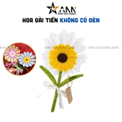 [Không Đèn Chớp] Hoa Gài Tiền - Hoa Gắn Tiền - Hoa Đựng Tiền Hướng Dương Trong Suốt -  Hoa Sáp