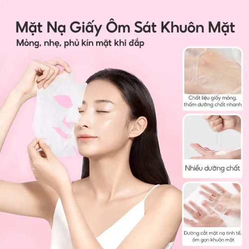 Hộp 10 Miếng Mặt Nạ B5 Hydrating Facial Mask Màu Hồng