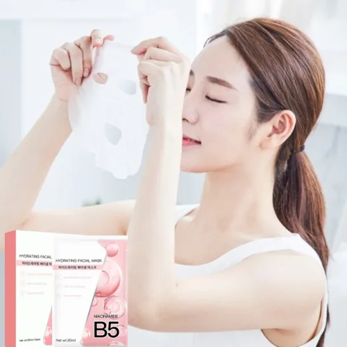 Hộp 10 Miếng Mặt Nạ B5 Hydrating Facial Mask Màu Hồng Cam