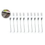 Hộp 10 Xiên Thức Ăn Inox - Nĩa Xiên Hoa Quả Mứt 13.4cm