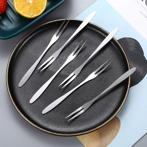 Hộp 10 Xiên Thức Ăn Inox - Nĩa Xiên Hoa Quả Mứt 13.4cm