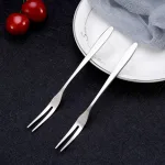 Hộp 10 Xiên Thức Ăn Inox - Nĩa Xiên Hoa Quả Mứt 13.4cm