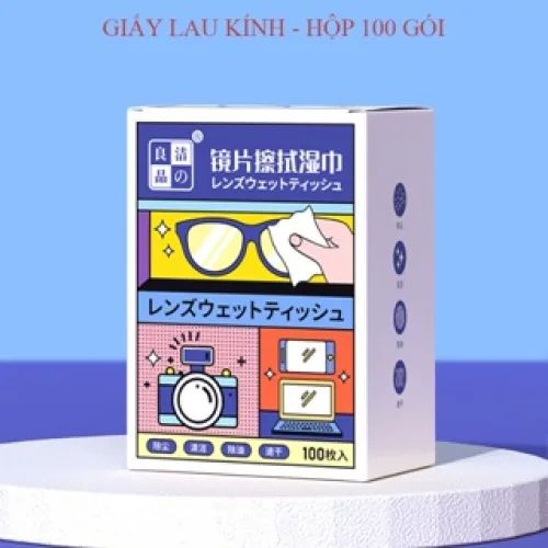 Hộp 100 Khăn Lau Kính Hộp 12X16 Cm