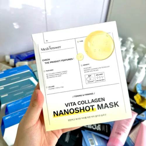 Hộp 5 Miếng Mặt Nạ Collagen MediAnswer - Mặt Nạ Thạch Medianswer Mask Hỗ Trợ Dưỡng Sáng Cải Thiện Lão Hoá Da