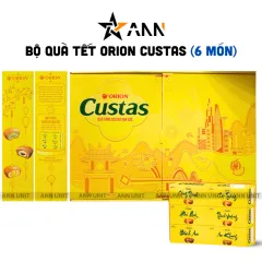Hộp Bánh Tết Orion Custas Vạn Lộc - Bộ Quà Tết Custas Orion Vạn Lộc Mix 3 Vị Hộp 564g Gồm 6 Món