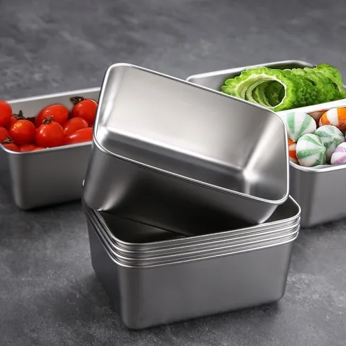 Hộp Lạnh Inox Đựng Thực Phẩm Kèm Nắp Nhựa 13.5x10.5x5.8cm