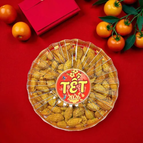 Hộp Quà Tết Hạnh Nhân Rang Bơ 350g - Hộp Sun Khía Hộp Quà Tết 2026