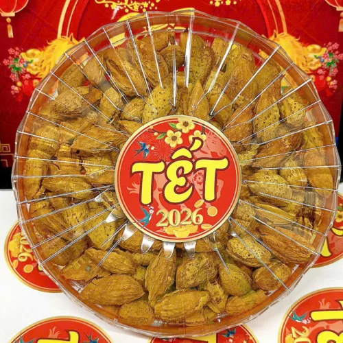 Hộp Quà Tết Hạnh Nhân Rang Bơ 350g - Hộp Sun Khía Hộp Quà Tết 2026