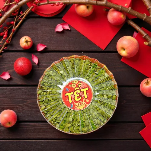 Hộp Quà Tết Hạt Bí Xanh Sấy Mộc Thơm Ngon 500g - Hộp Sun Khía Hộp Quà Tết 2026