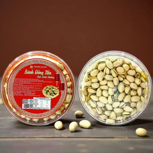 Hộp Quà Tết Hạt Dẻ Cười 500g - Hộp Tròn Lớn Hộp Quà Tết 2026