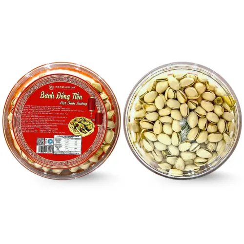 Hộp Quà Tết Hạt Dẻ Cười 500g - Hộp Tròn Lớn Hộp Quà Tết 2026