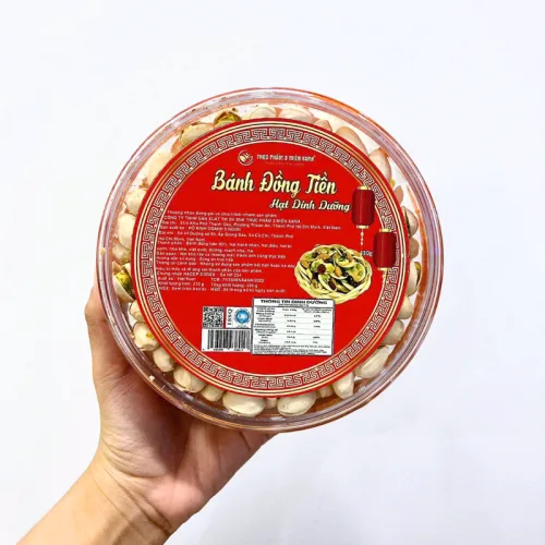 Hộp Quà Tết Hạt Dẻ Cười 500g - Hộp Tròn Lớn Hộp Quà Tết 2026