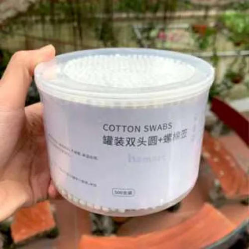 Combo 3 Hộp Tăm Bông Ngoáy Tai - Tăm Bông Thân Gỗ 2 Đầu Bông Mềm Mại 8x12cm