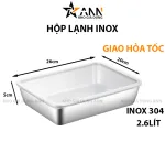 Combo 2 Hộp Đựng Thực Phẩm Lạnh Inox Size To 26x20x5cm