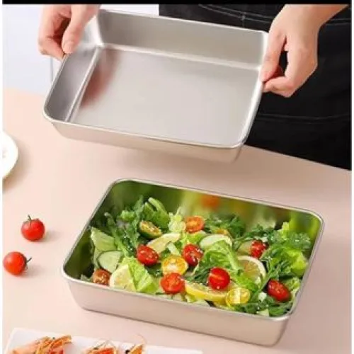 Combo 2 Hộp Đựng Thực Phẩm Lạnh Inox Size To 26x20x5cm