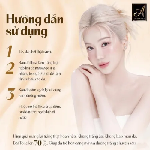 Hướng dẫn cách sử dụng Tắm trắng Mềm Nước Hoa A Cosmetics 2024