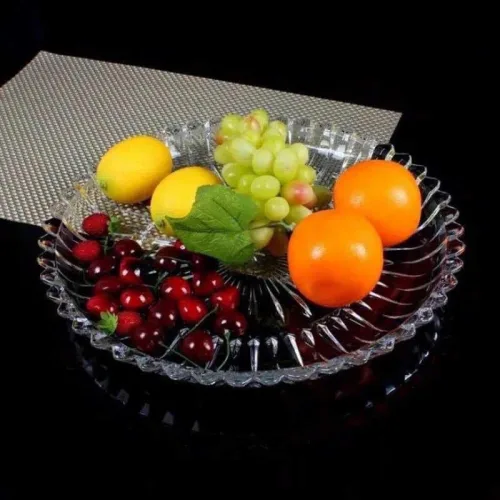 Đĩa Thủy Tinh Đựng Hoa Quả Hình Tròn 28cm