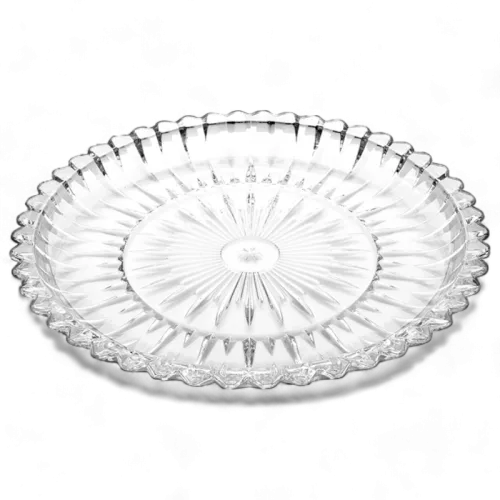 Đĩa Thủy Tinh Đựng Hoa Quả Hình Tròn 28cm