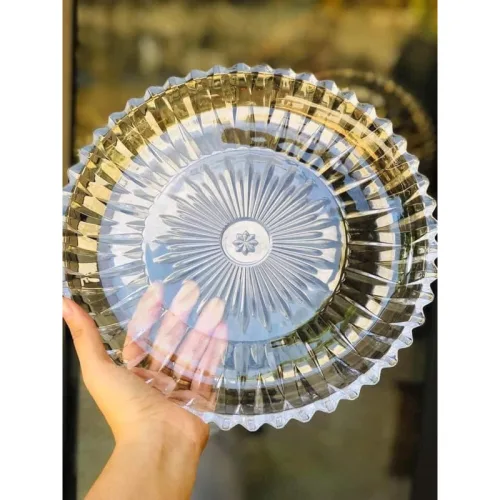 Đĩa Thủy Tinh Đựng Hoa Quả Hình Tròn 28cm