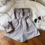 Jum ống kaki xám bo thun eo