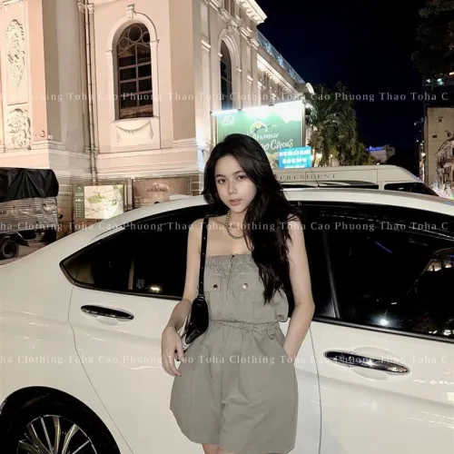 Jum ống kaki xám bo thun eo