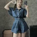 Jump jean cổ sơ mi