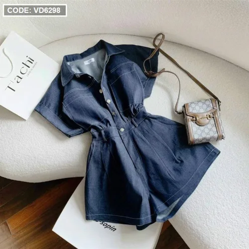 Jump jean cổ sơ mi