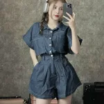Jump jean cổ sơ mi