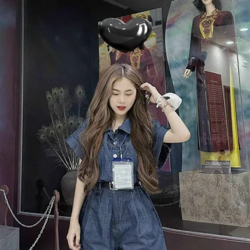 Jump jean cổ sơ mi