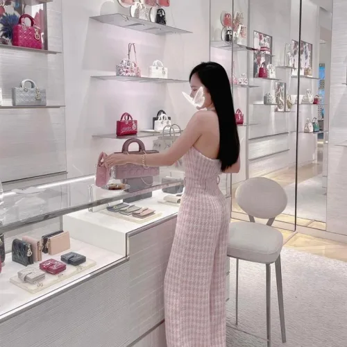 Jumpsuit dài basic kẻ