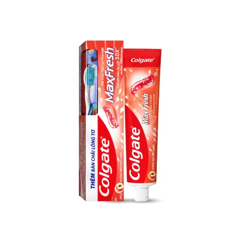 Kem Đánh Răng Colgate Maxfresh Hương Đào Mát Lạnh 225g + Bàn Chải Lông Mềm
