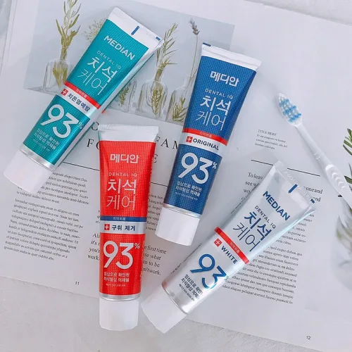 Kem Đánh Răng Median Màu Xanh Ngọc Dental IQ 93%  Tartar Protection Toothpaste Gum 120g