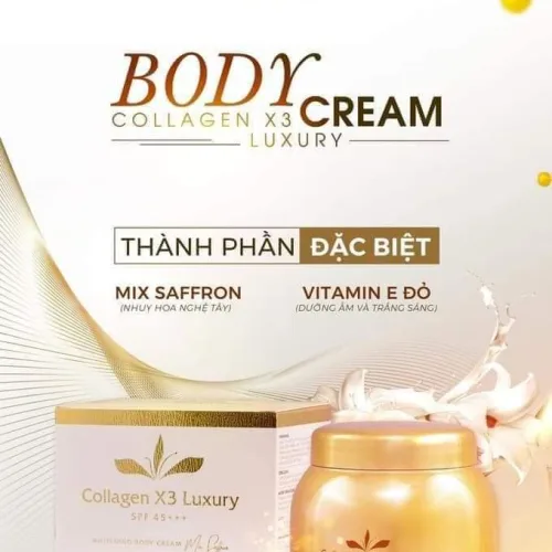 Kem Body Collagen X3 Luxury kết hợp Safron và Hạt Vitamin E Đỏ