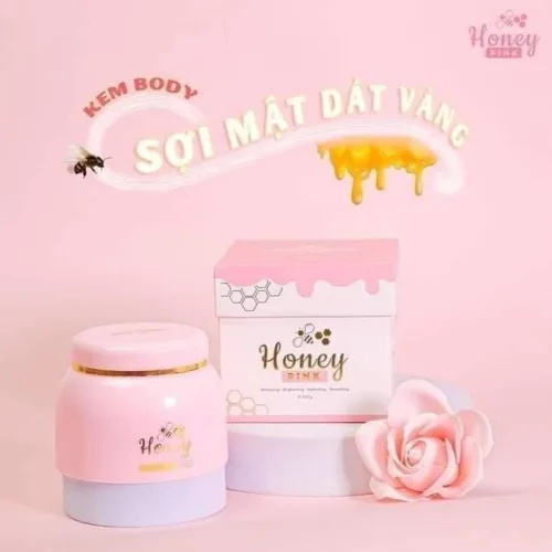 Kem Body Honey Pink Sợi Mật Ong Dát Vàng 24K trẻ hoá làn da