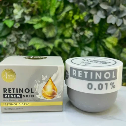 Kem Body Kích Trắng Mạnh Nicos Beauty Retinol Renew Skin Dưỡng Trắng, Giảm Mụn sekhít lỗ chân lông