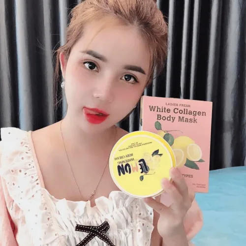 Kem body Lemon tự tan – có hạt vitamin kích trắng