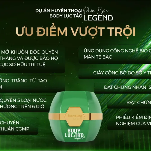Kem Body Lục Tảo Soo Young Legend Huyền Thoại