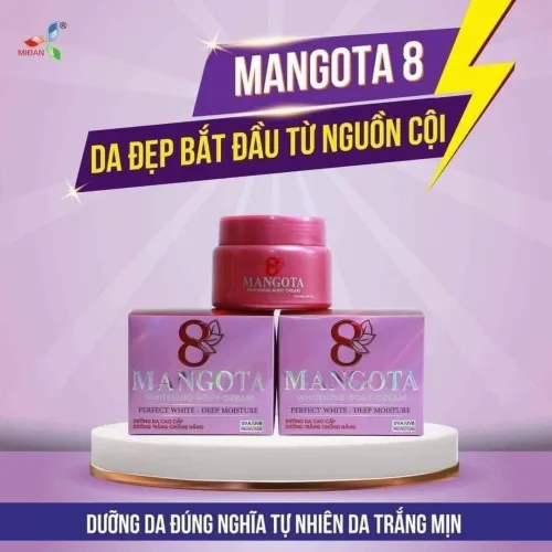 Kem Body Mangota 8 Whitening Body Cream mềm mịn trông căng mượt tươi trẻ hơn cả mong đợị
