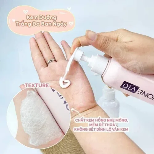Kem Body Prettyskin Màu Hồng Ban Ngày Glutathione V10 Alpha Arbutin Body Lotion 250ml