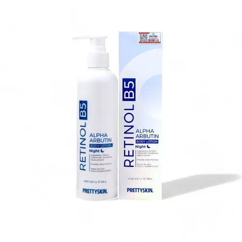 Kem Body Prettyskin Màu Xanh Ban Đêm Retinol B5 Alpha Arbutin Body Lotion 250ml