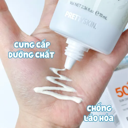 Kem Chống Nắng B5 PrettySkin 50ml Màu Xanh Ngọc - Hỗ Trợ Chống Nắng Dưỡng Sáng Cải Thiện Lão Hóa Da