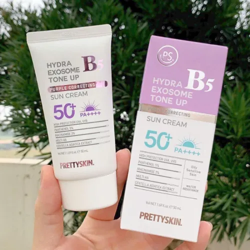 Kem Chống Nắng B5 PrettySkin 50ml Màu Tím - Hỗ Trợ Chống Nắng Dưỡng Sáng Cải Thiện Lão Hóa Da
