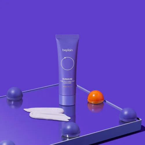 kem chống nắng Beplain Sunmuse Tone Up & Correcting Sunscreen với màu tím