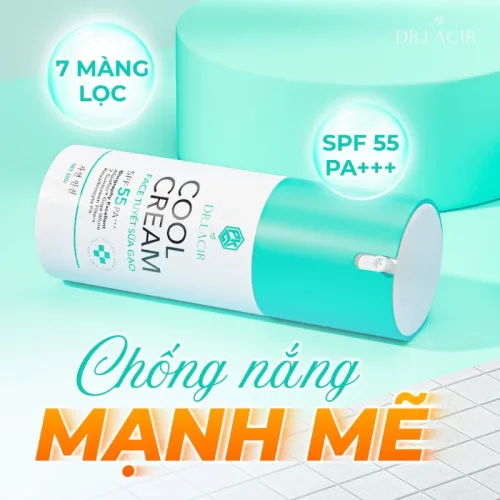 Kem Chống Nắng Dr Lacir Cool Cream Face Tuyết Sữa Gạo Dưỡng Trắng Da Ban Ngày 50g