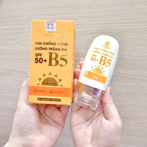 Kem Chống Nắng Dưỡng Sáng Da Spf 50+ B5 Uva/Uvb Pa+++ Hatagold 50g