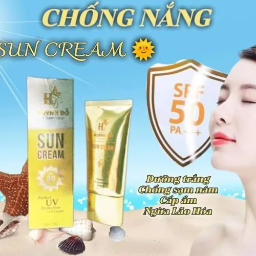 Kem chống nắng Huỳnh Đỗ SPF 50+ PA +++ kem chống nắng làm trắng da có thể thay kem lót luôn nha